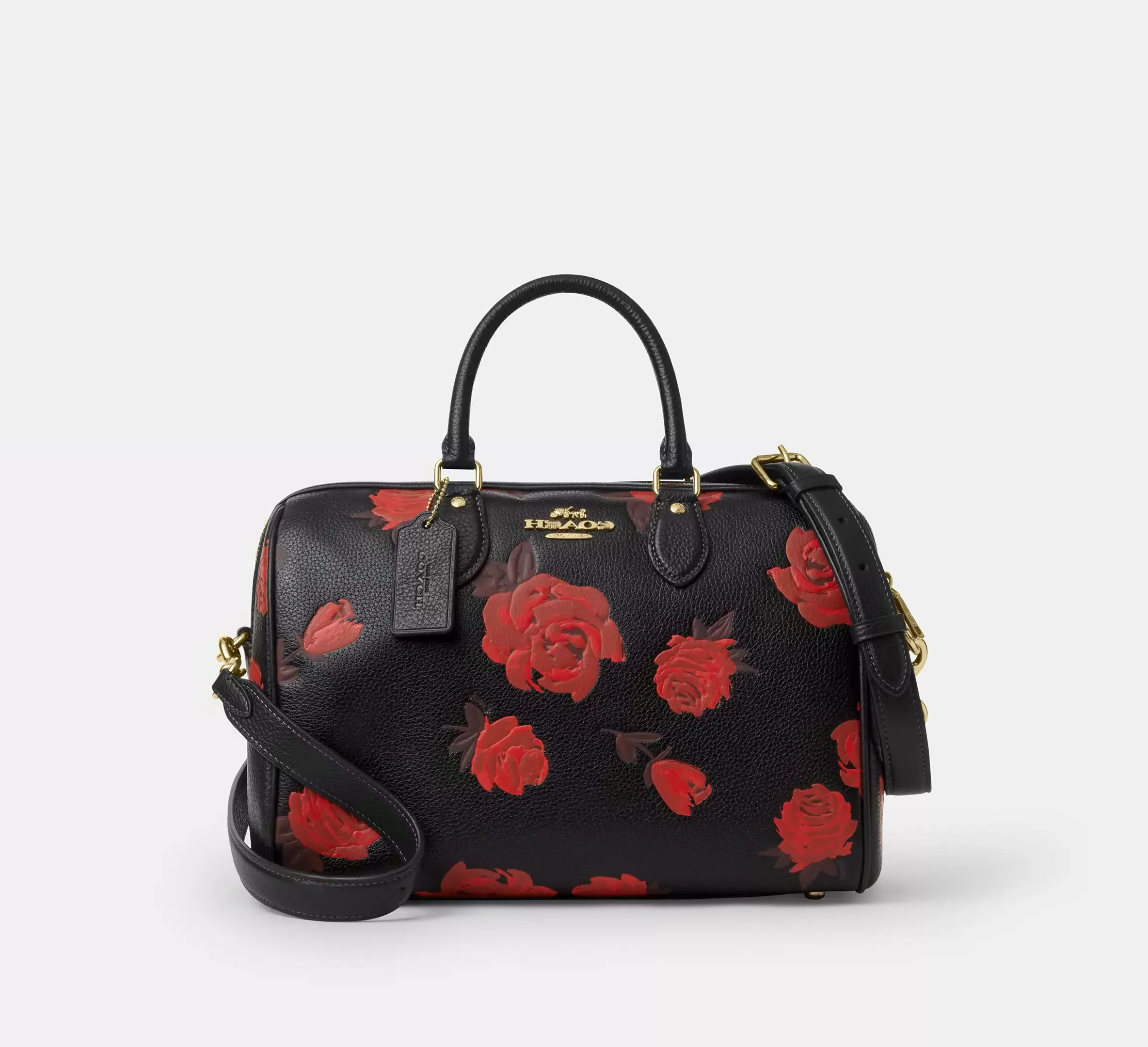 Large Satchel Bag With Floral Print