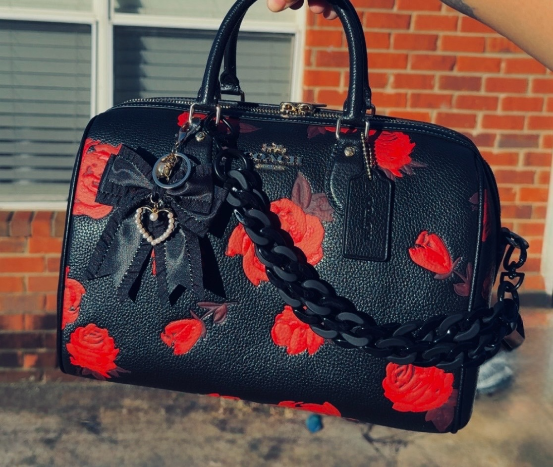 Large Satchel Bag With Floral Print