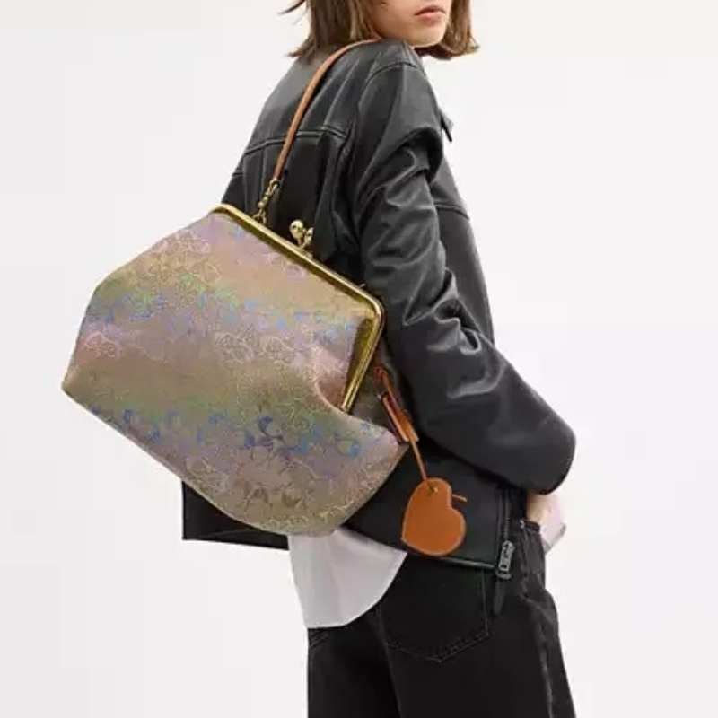 Large Rainbow Kisslock Bag