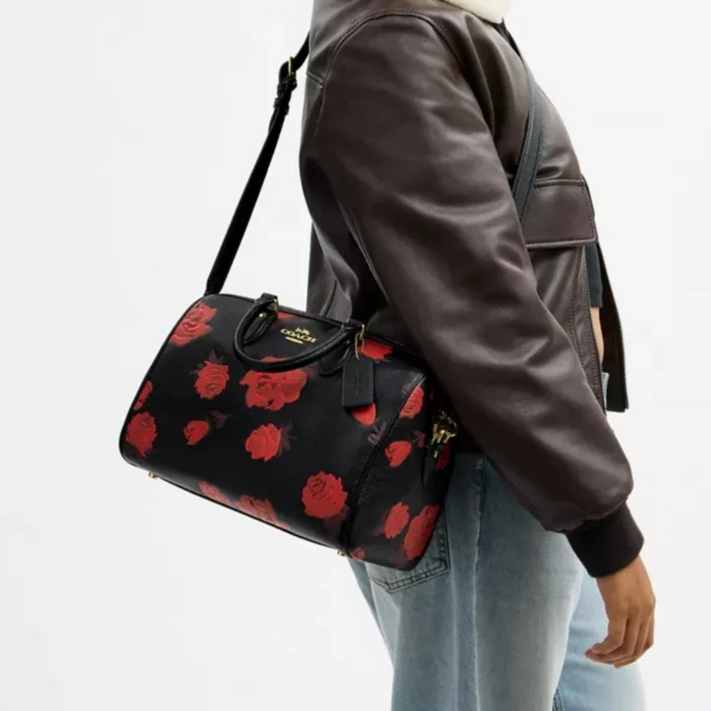 Large Satchel Bag With Floral Print