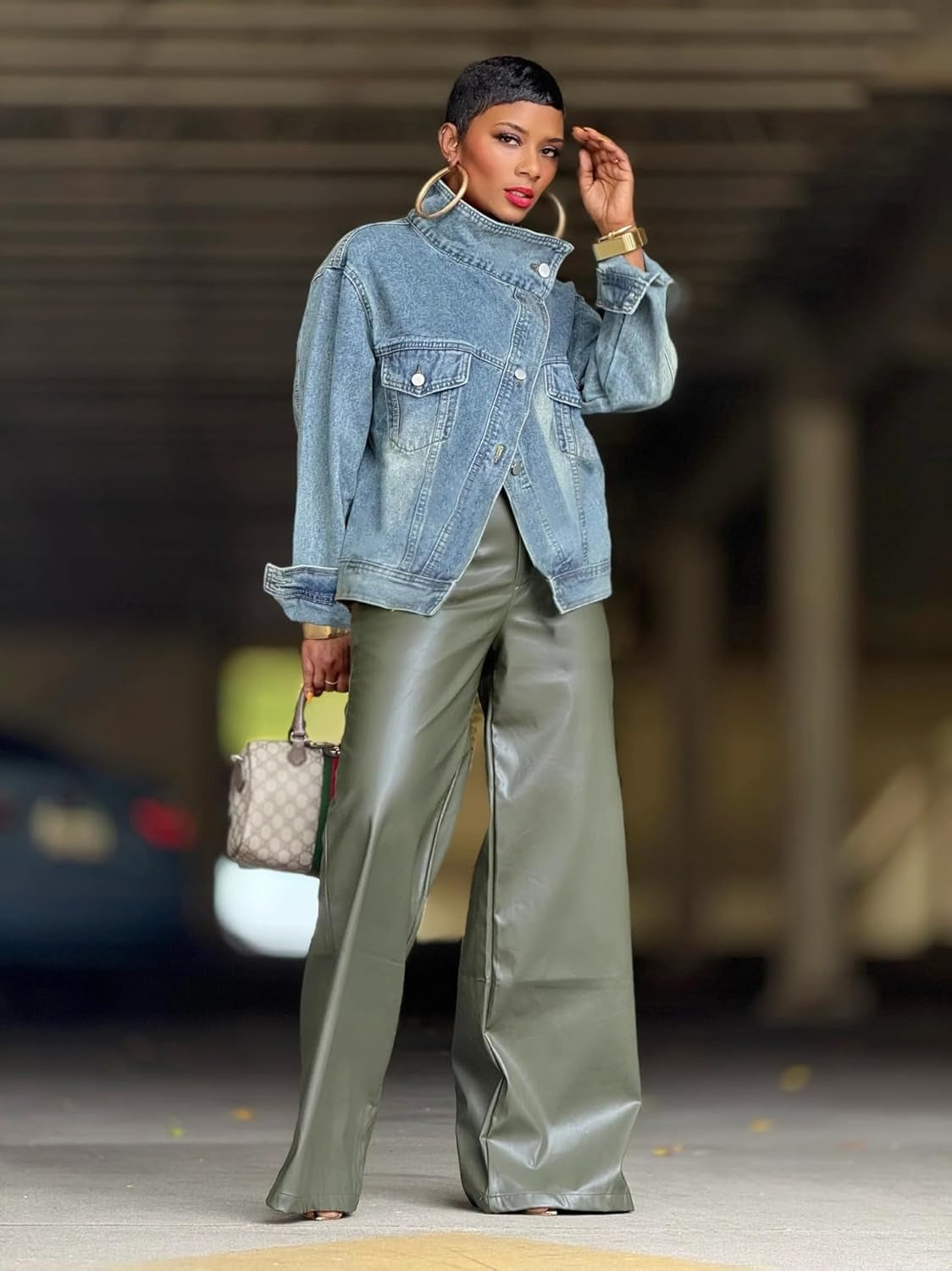 Asymmetric Oversized Denim Jacket