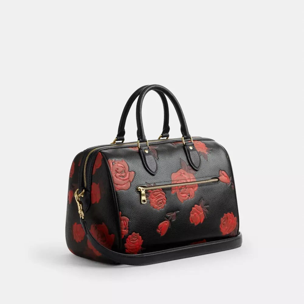 Large Satchel Bag With Floral Print