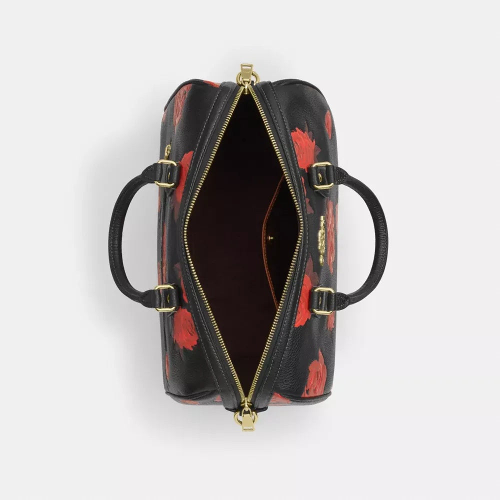 Large Satchel Bag With Floral Print